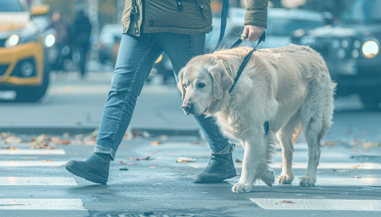 hombre paseando a su perro sin saber la indemnizacion que puede recibir por daños causaodos por animales